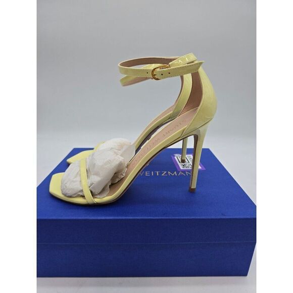 Stuart Weitzman Yellow Patent Leather Nudistscurve 100 Sandals Size 11 Women’s H - Picture 6 of 12
